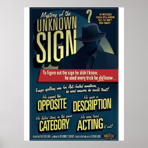 Mystery of the Unknown Sign Poster Poster