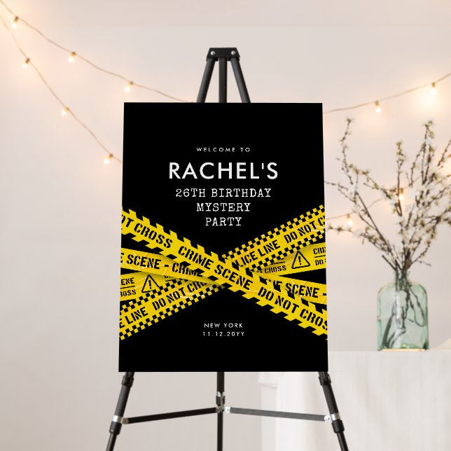 Mystery Party welcome sign (In Situ (Stand))