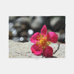 Mystery Pink Flower Photograph Fleece Blanket