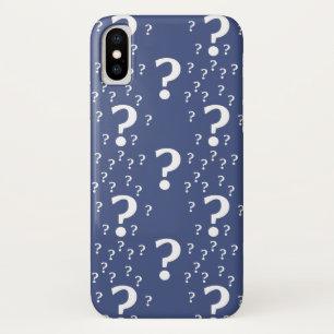 Mystery question mark riddle puzzle blue iPhone x case