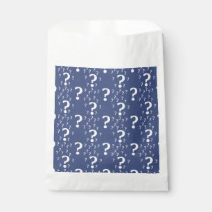 Mystery question mark riddle puzzle blue favor bag
