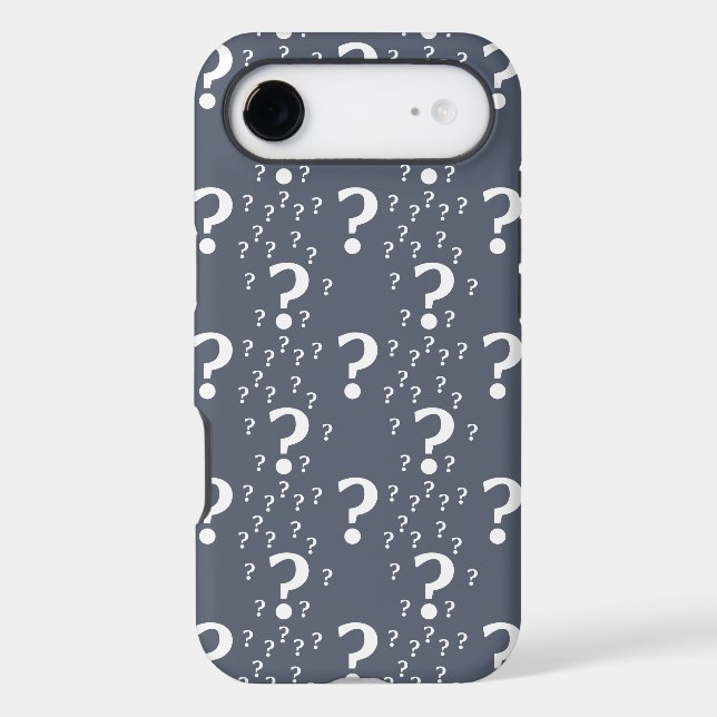 Mystery question mark riddle puzzle blue-gray Case-Mate iPhone case (Back)