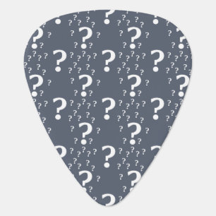 Mystery question mark riddle puzzle blue-grey guitar pick