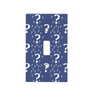 Mystery question mark riddle puzzle blue light switch cover
