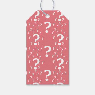 Mystery question mark riddle puzzle coral gift tags