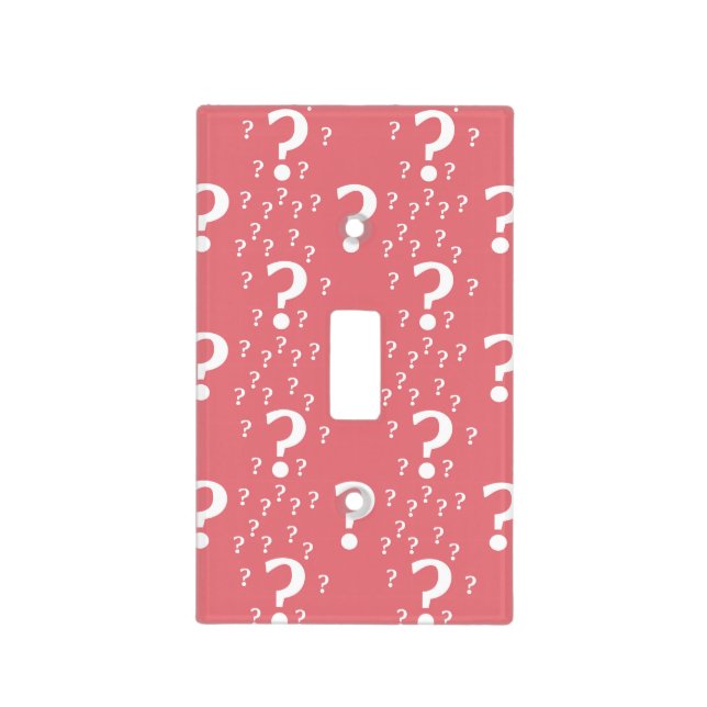 Mystery question mark riddle puzzle coral light switch cover (Front)