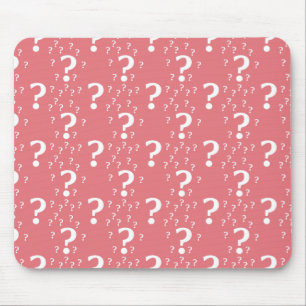 Mystery question mark riddle puzzle coral mouse pad