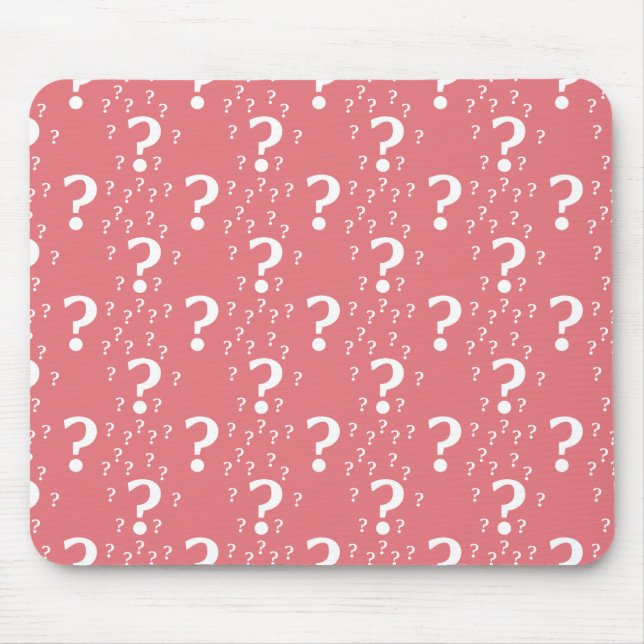 Mystery question mark riddle puzzle coral mouse pad (Front)