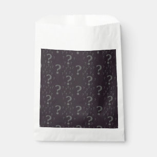 Mystery question mark riddle puzzle gray favor bag