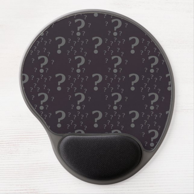 Mystery question mark riddle puzzle grey gel mouse pad (Front)