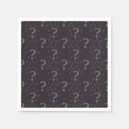 Mystery question mark riddle puzzle grey napkins