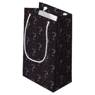 Mystery question mark riddle puzzle grey small gift bag