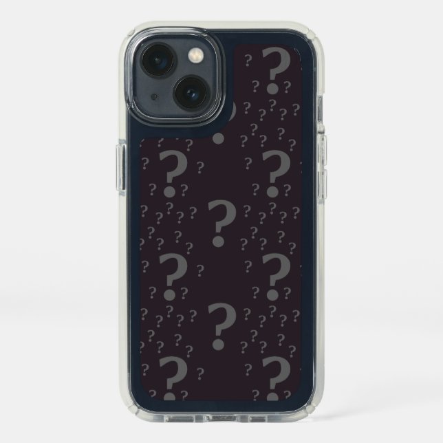 Mystery question mark riddle puzzle grey speck iPh iPhone 13 Case (Front)