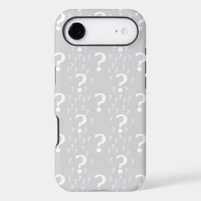 Mystery question mark riddle puzzle light gray Case-Mate iPhone case (Back)