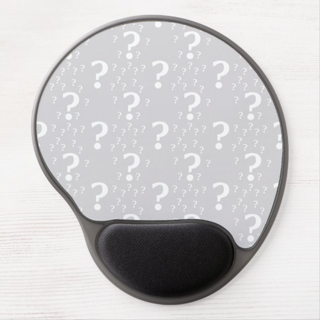 Mystery question mark riddle puzzle light gray gel mouse pad (Front)