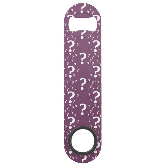 Mystery question mark riddle puzzle mauve bar key (Front)