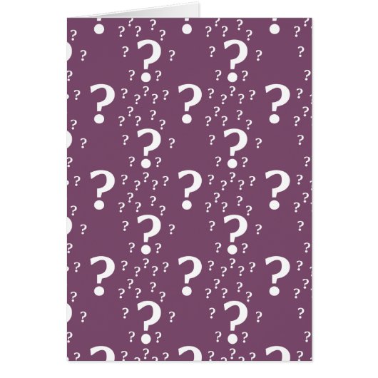 Mystery question mark riddle puzzle mauve cards (Front)