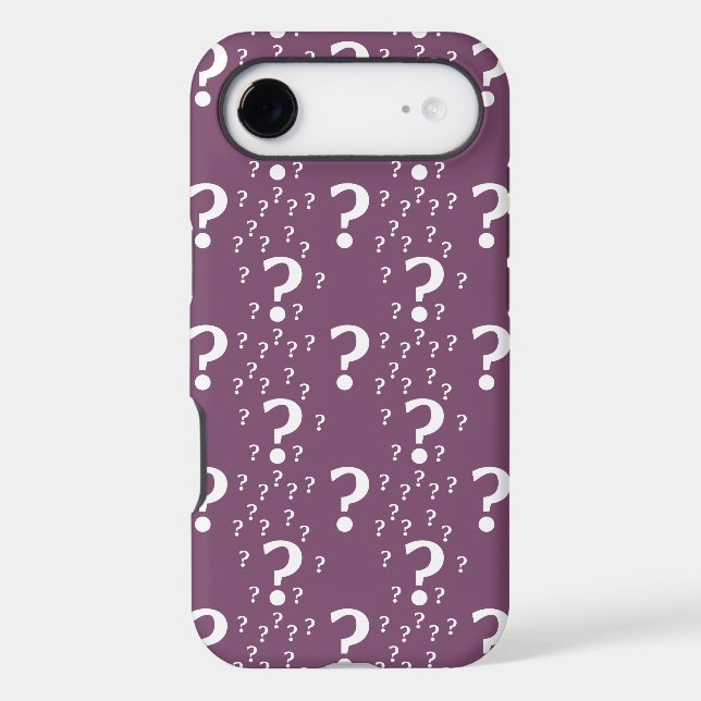 Mystery question mark riddle puzzle mauve Case-Mate iPhone case (Back)