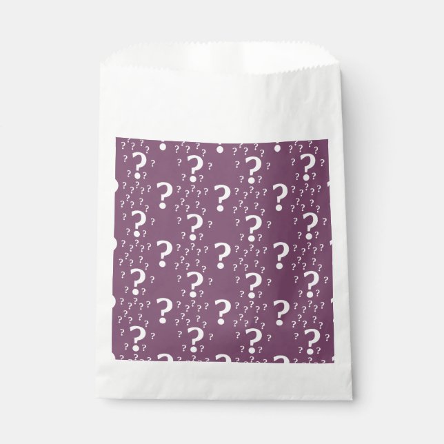 Mystery question mark riddle puzzle mauve favor bag (Front)