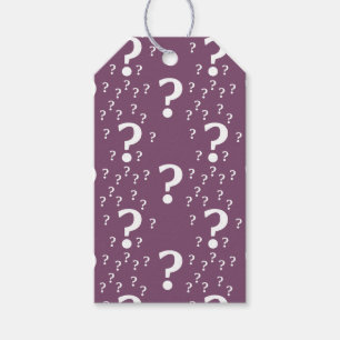 Mystery question mark riddle puzzle mauve gift tags