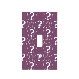 Mystery question mark riddle puzzle mauve light switch cover