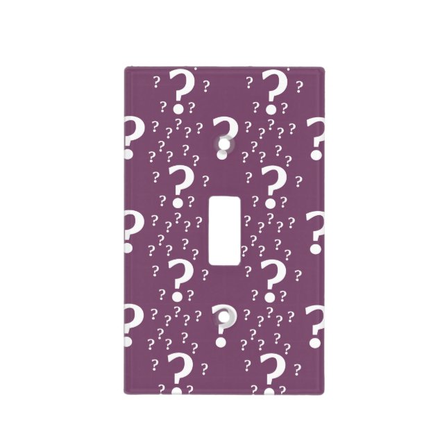 Mystery question mark riddle puzzle mauve light switch cover (Front)
