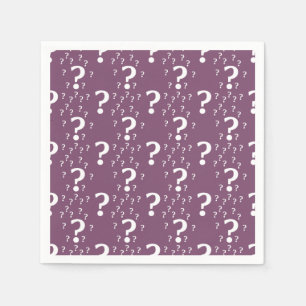 Mystery question mark riddle puzzle mauve napkins