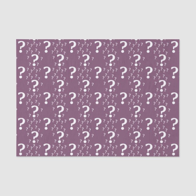 Mystery question mark riddle puzzle mauve tissue paper (Front)