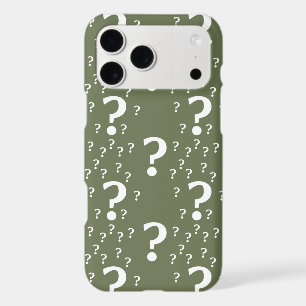 Mystery question mark riddle puzzle olive green iPhone 17 pro max case