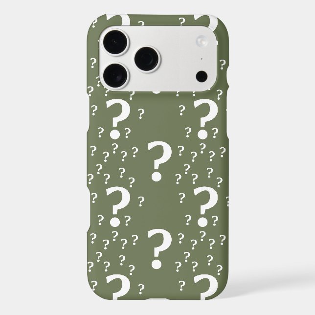 Mystery question mark riddle puzzle olive green Case-Mate iPhone case (Back)