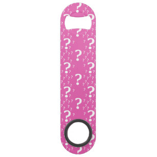Mystery question mark riddle puzzle pink bar key