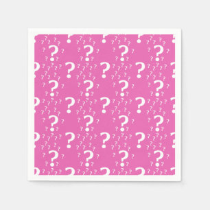 Mystery question mark riddle puzzle pink napkins