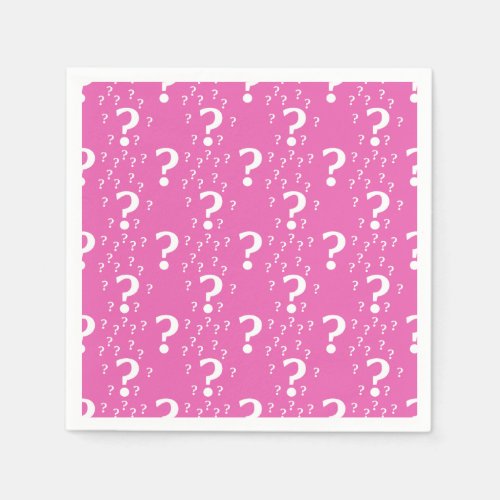 Mystery question mark riddle puzzle pink napkins