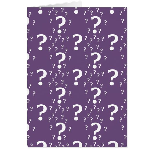 Mystery question mark riddle puzzle purple cards (Front)