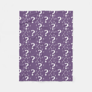Mystery question mark riddle puzzle purple fleece blanket
