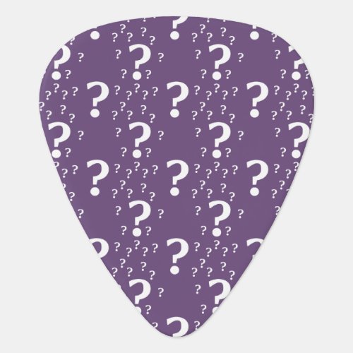 Mystery question mark riddle puzzle purple guitar pick