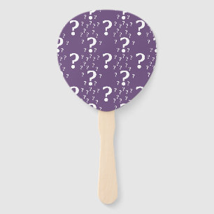 Mystery question mark riddle puzzle purple hand fan