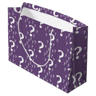 Mystery question mark riddle puzzle purple large gift bag