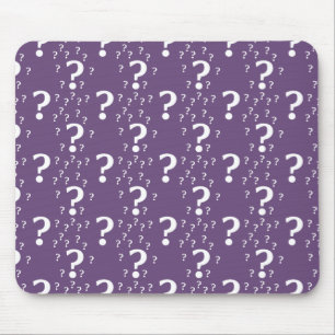 Mystery question mark riddle puzzle purple mouse pad