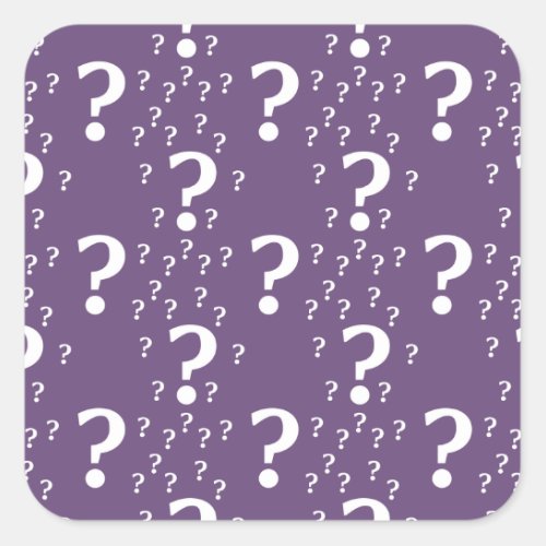 Mystery question mark riddle puzzle purple square sticker