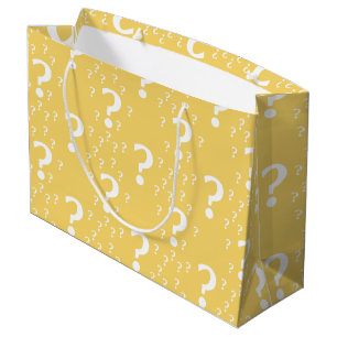 Mystery question mark riddle puzzle yellow large gift bag
