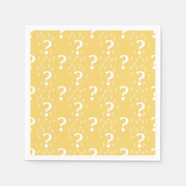 Mystery question mark riddle puzzle yellow napkins (Front)