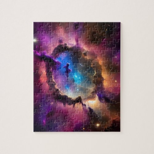 Mystery shadow in nebula clouds cosmic landscape jigsaw puzzle