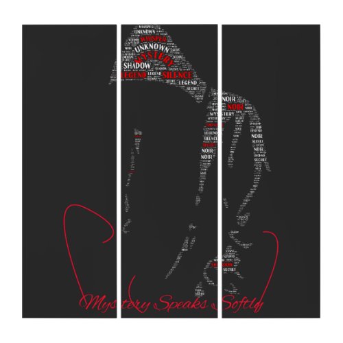Mystery Speaks Softly Typography Silhouette T-Shir Triptych