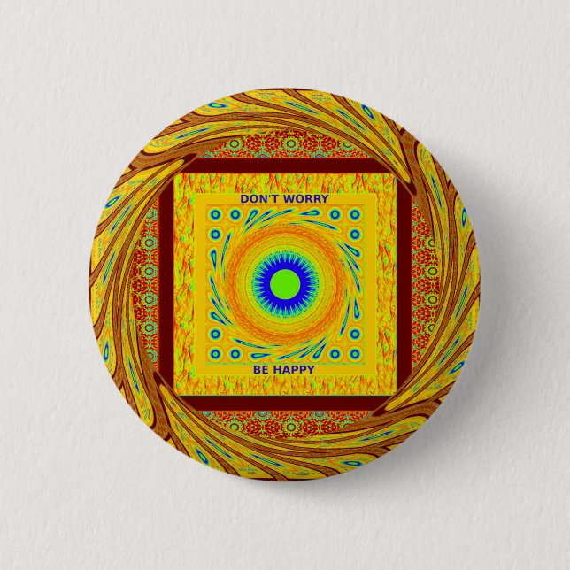 Mystic African Eye Wall Art: A Cyan Gaze Button (Front)