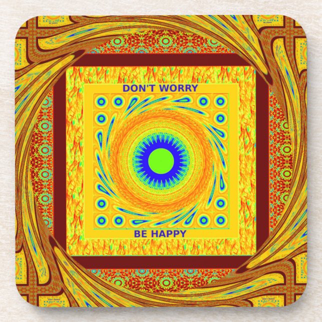 Mystic African Eye Wall Art: A Cyan Gaze Drink Coaster (Front)
