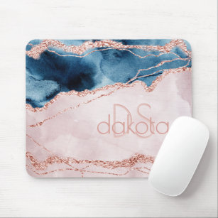 Mystic Agate Branding   Teal Blue Mauve Blush Pink Mouse Pad