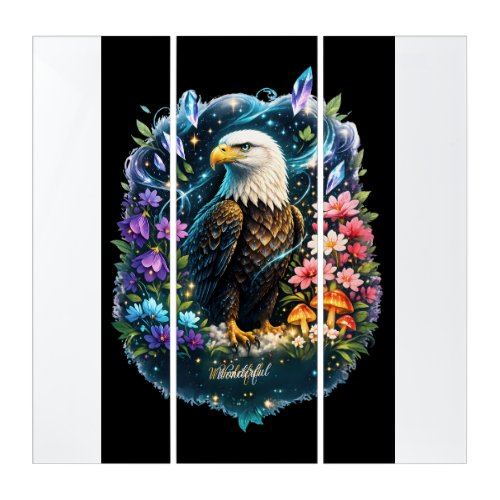 Mystic Bald Eagle Triptech Wall Art