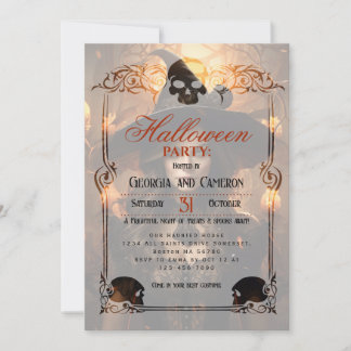 Mystic Beautiful Witch Halloween Invitation