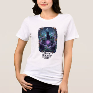 Mystic Black Cat Coven Witchy Halloween Spooky Tri-Blend Shirt